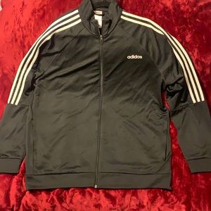 Mens Adidas  3-Stripes Tricot Track Jacket Black/White Sz-L (cut big)
